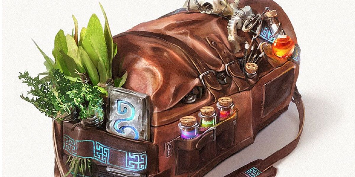 a dnd healers kit full of potions and herbs
