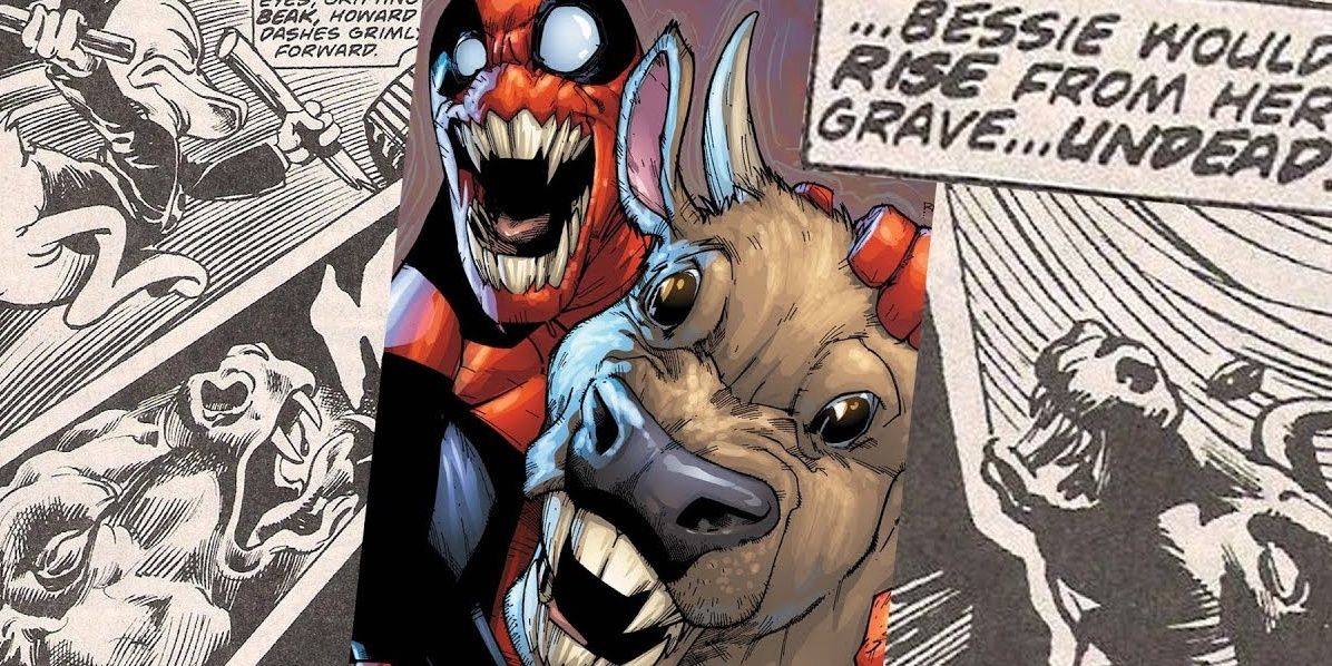 An image of Hell Cow and Deadpool from Marvel Comics