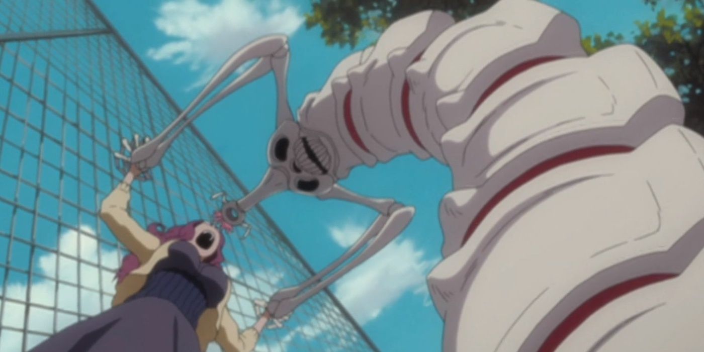 A human being attacked by a Hollow in Bleach.