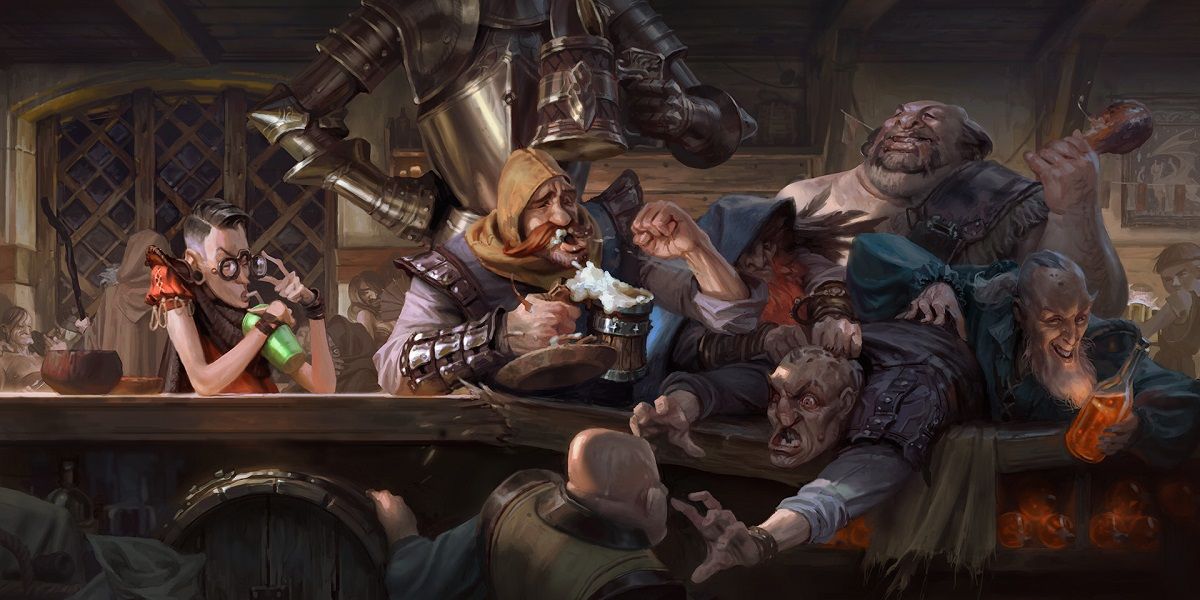 A bar fight breaking out in DnD