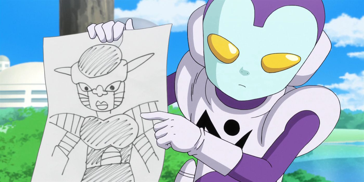 Jaco shows off a sketch that he's done of Frieza in Dragon Ball Super
