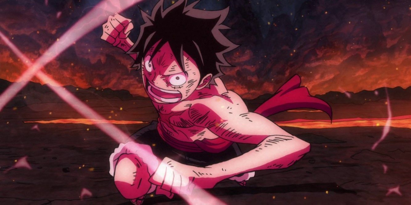 Luffy powering up a punch in Film Z.