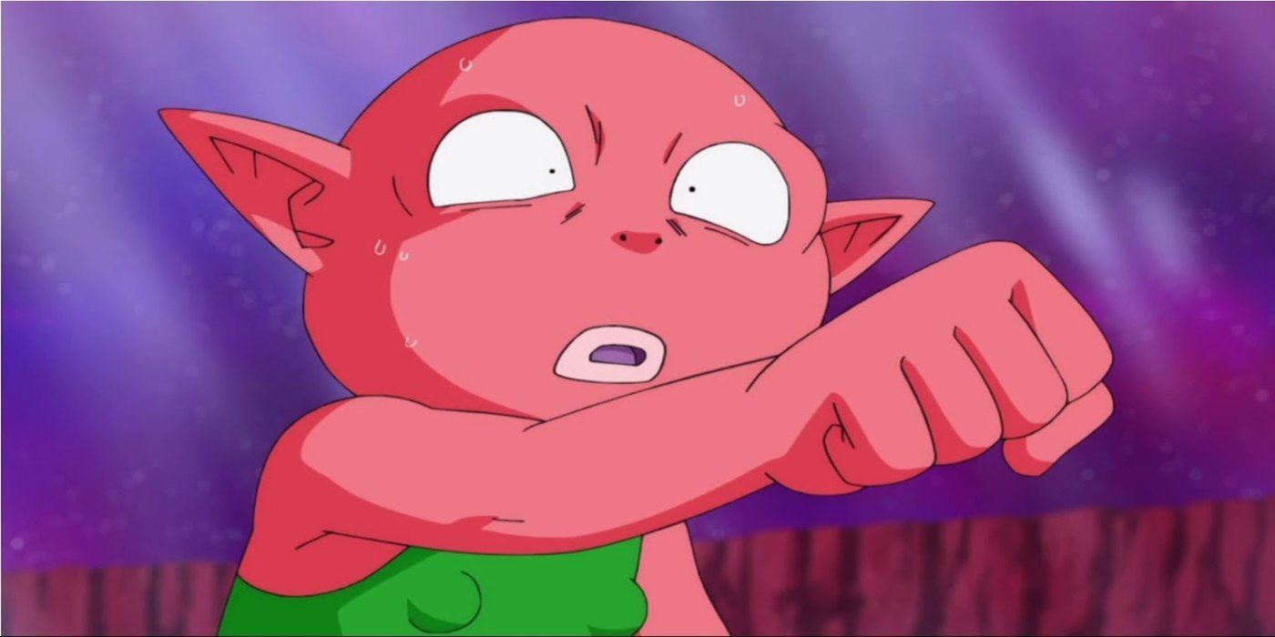 Monaka throws a punch at Hit in Dragon Ball Super