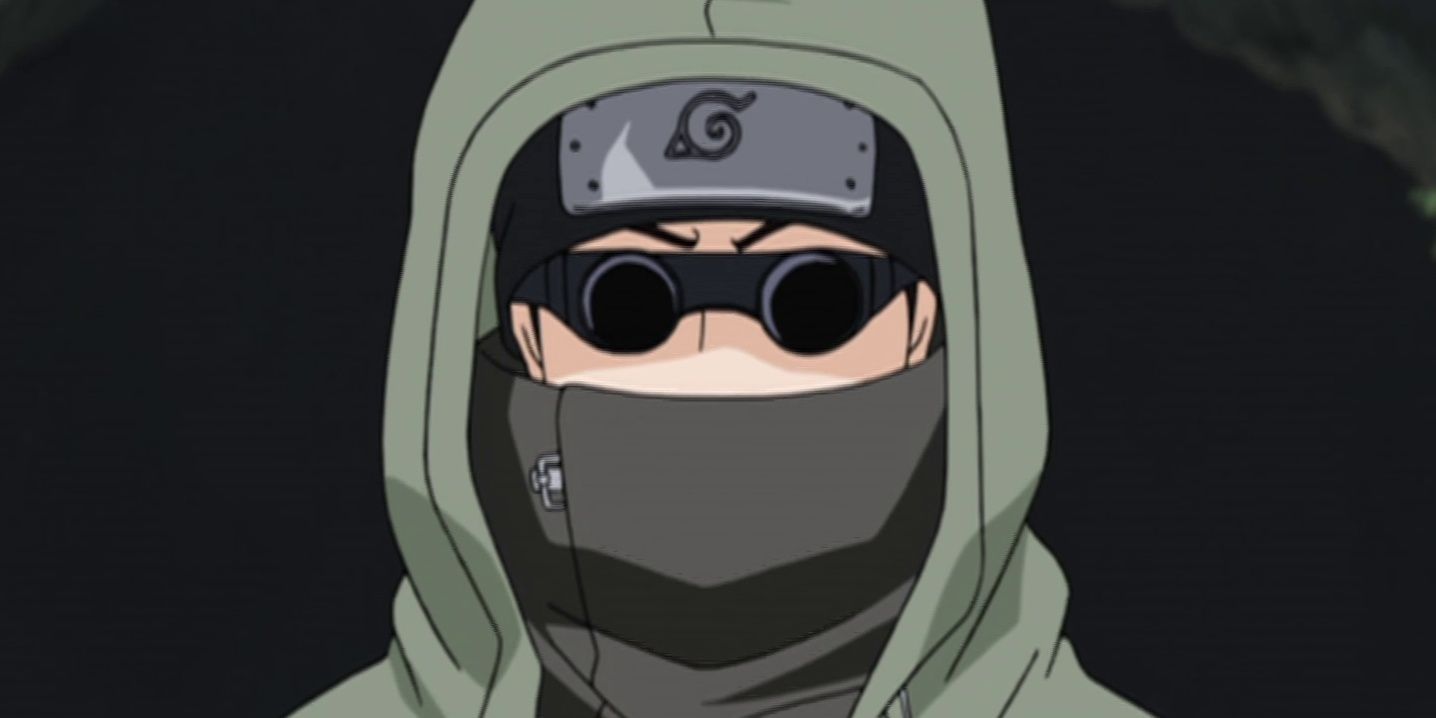 shino aburame is standing there in the naruto anime