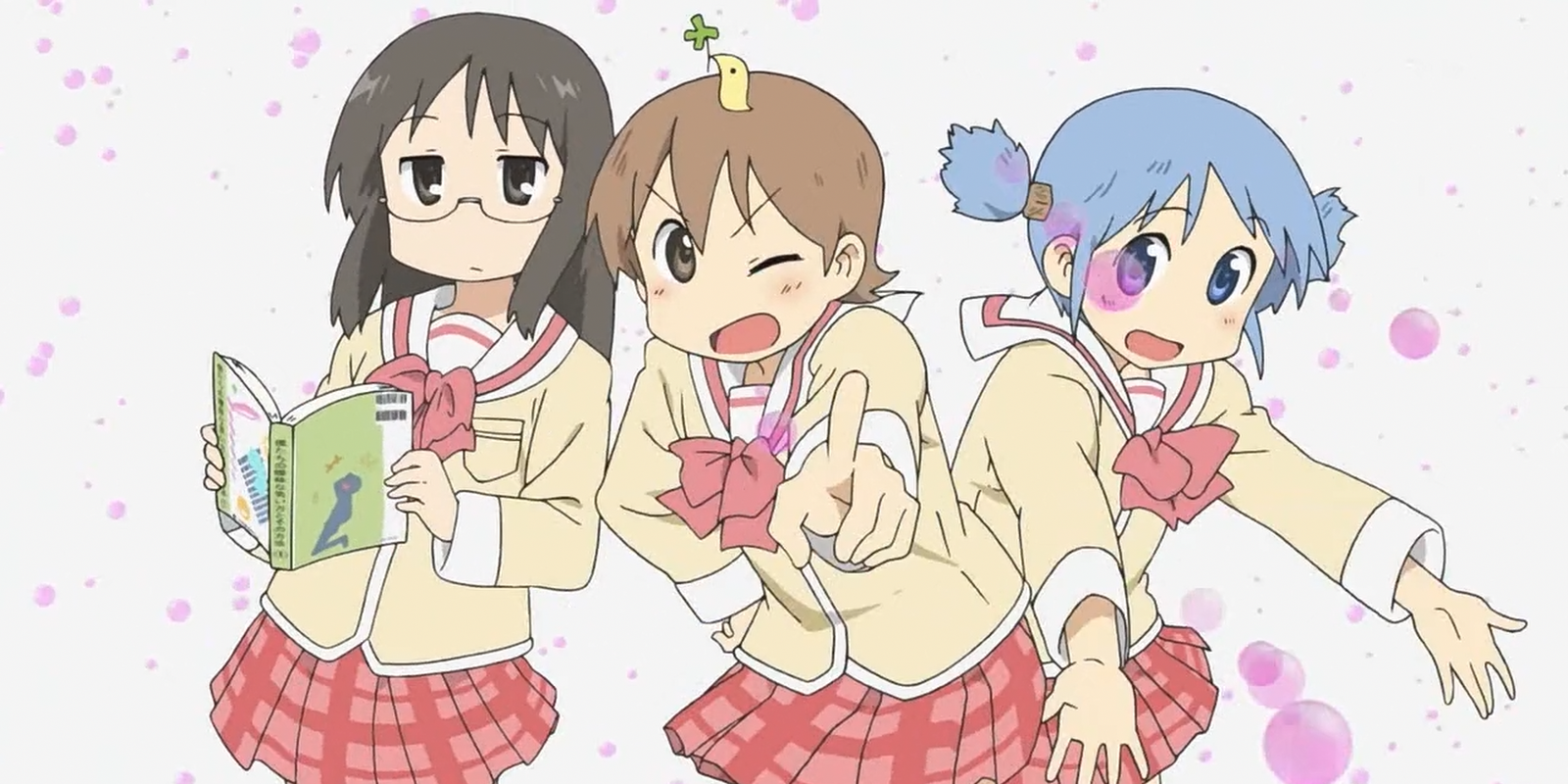 Nichijou trio with bubbles.