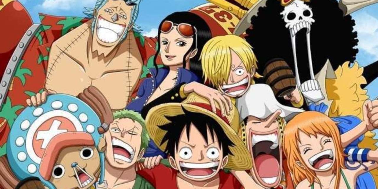All of the Straw Hat Pirates assemble for a photo