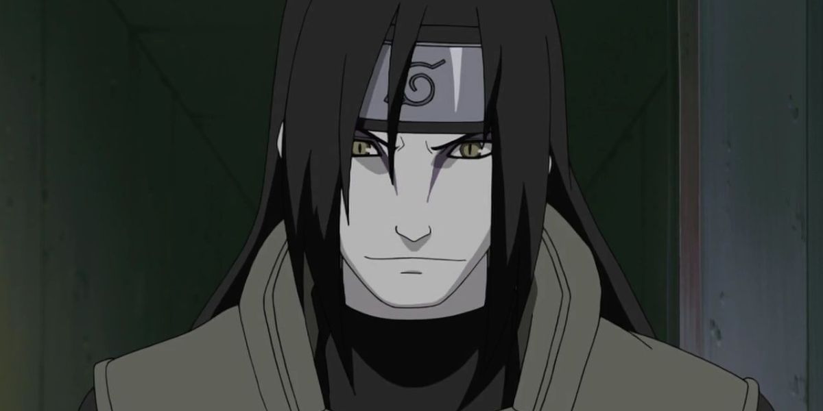 Young Jonin Orochimaru slightly smiling in Naruto.
