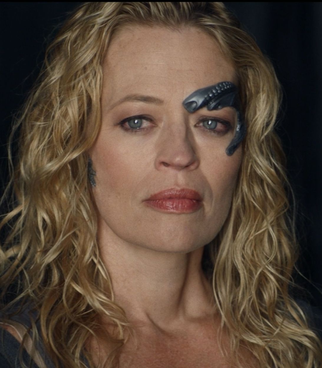 Seven of Nine with tears in her eyes from Star Trek: Picard.