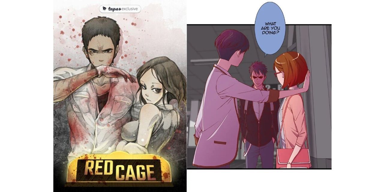 The central characters confront one another in South Korean horror manhwa, Red Cage