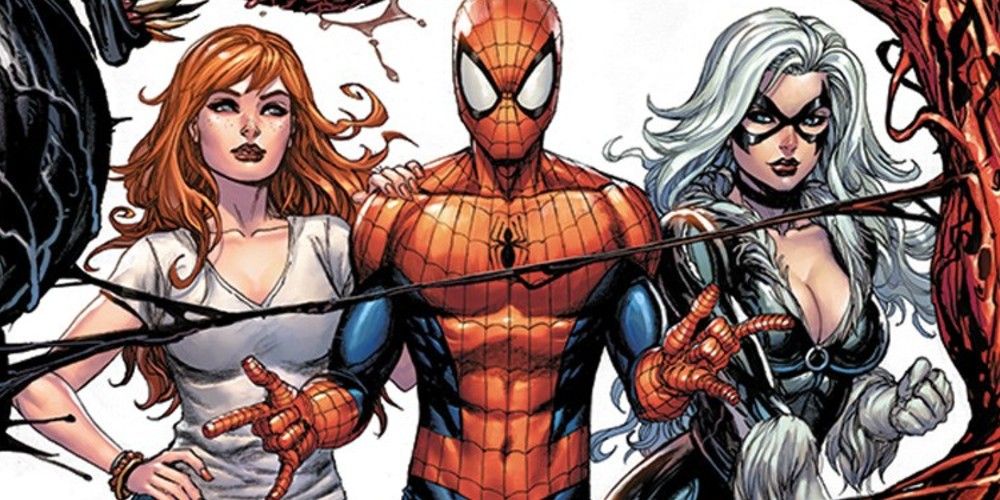 Spider-Man. Mary Jane. and Black Cat in Marvel Comics