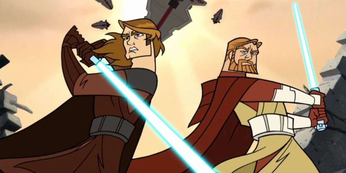 Anakin Skywalker and Obi-Wan Kenobi from the Clone Wars mini-series