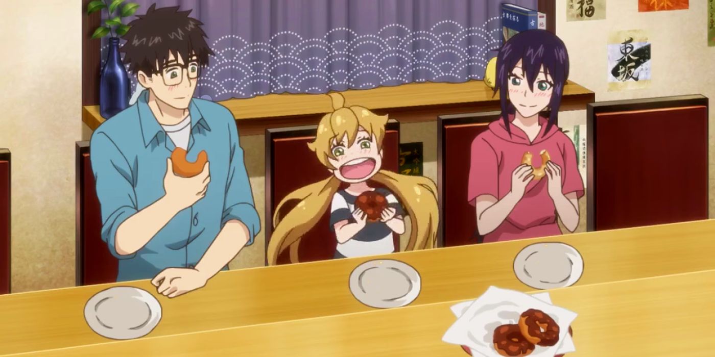 An image from Sweetness and Lightning, an anime that combines family and food.