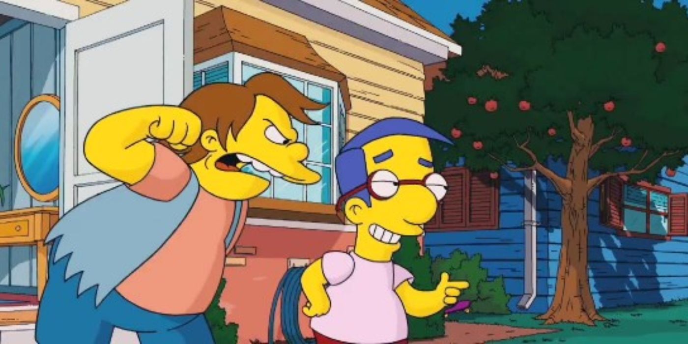 The Simpsons Nelson Bullies Milhouse