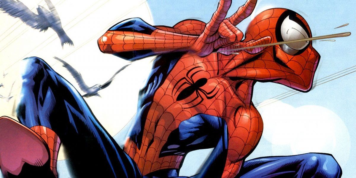 Marvel's Ultimate Spider-Man swinging.