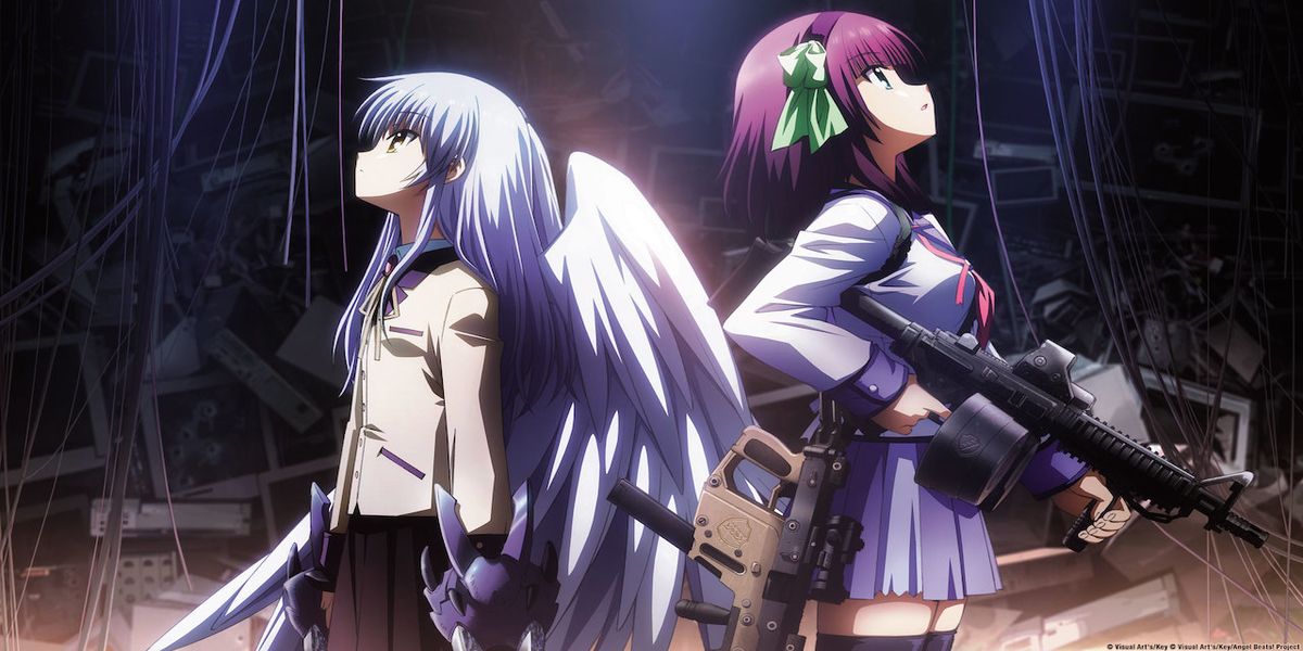 Yuri and Angel from Angel Beats standing back to back.