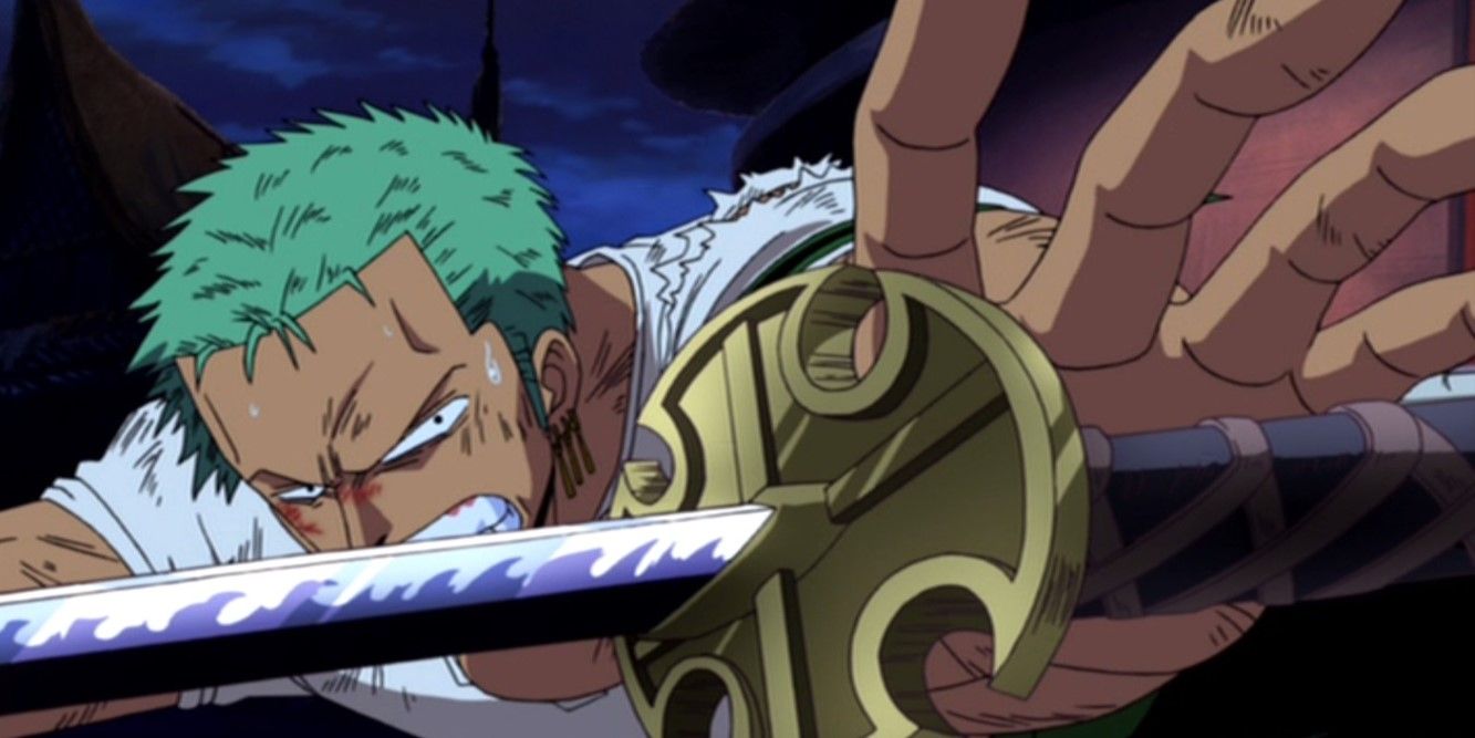 Zoro reaching for the Cursed Holy Sword