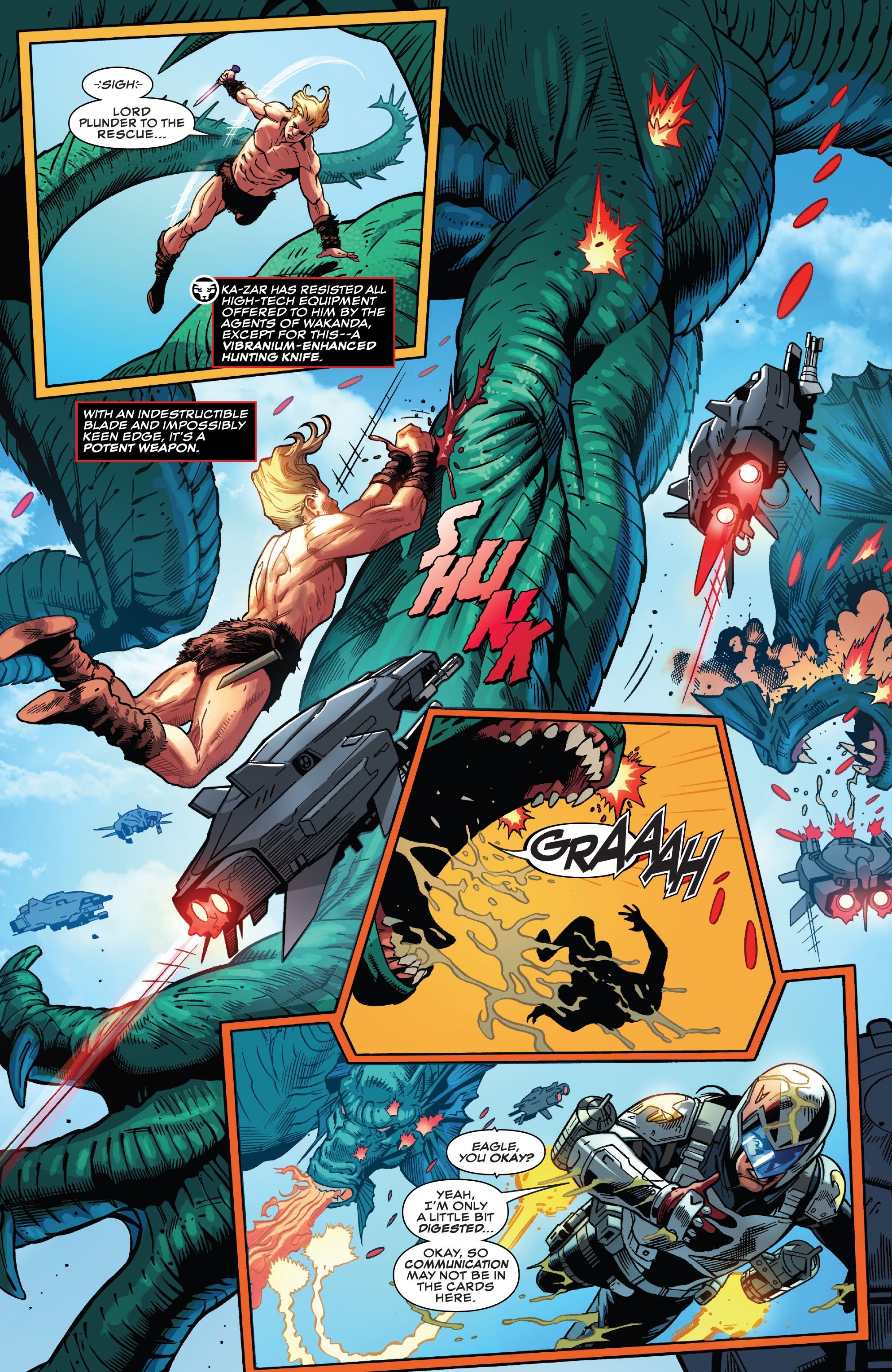 Ka-Zar attacks in Black Panther and the Agents of Wakanda #7