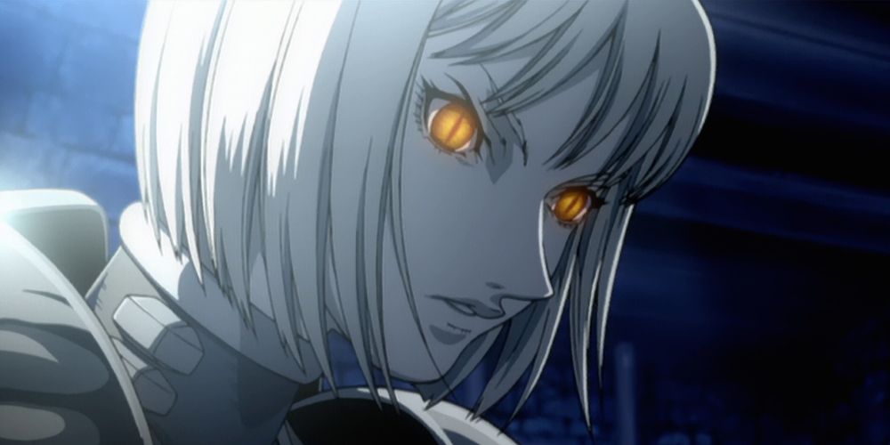 Clare glaring in Claymore.