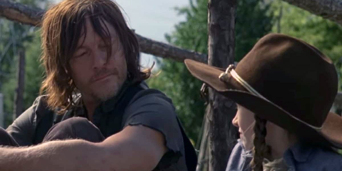 Daryl and Judith on The Walking Dead
