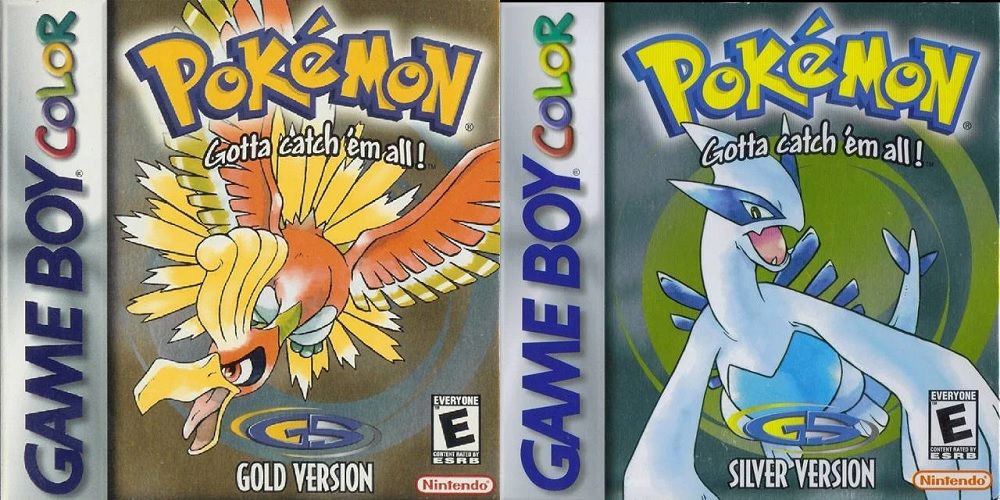 The boxes for Pokemon Gold and Pokemon Silver
