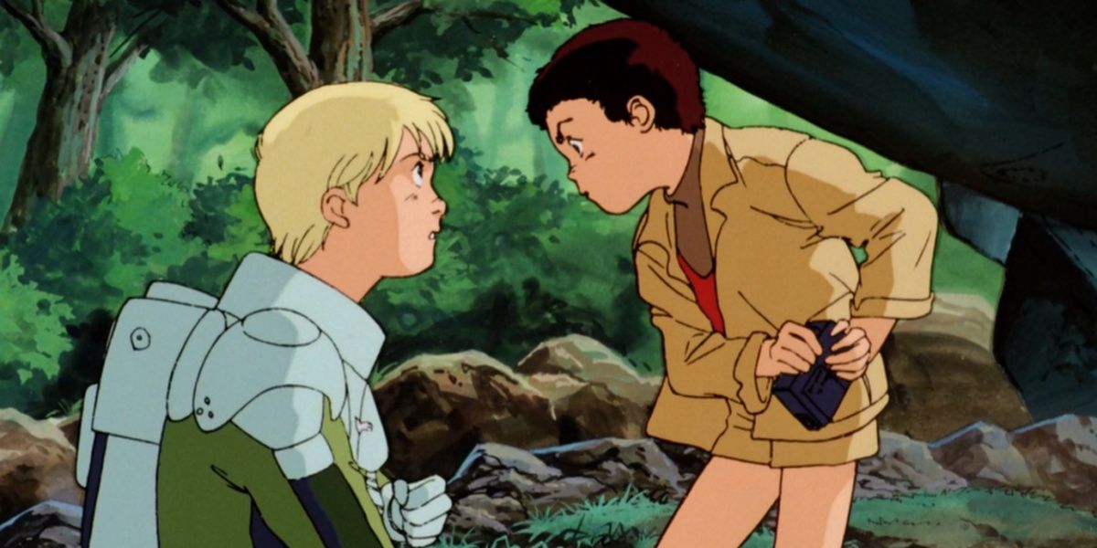 Mobile Suit Gundam 0080: War in the Pocket (1989); two characters looking at each other.