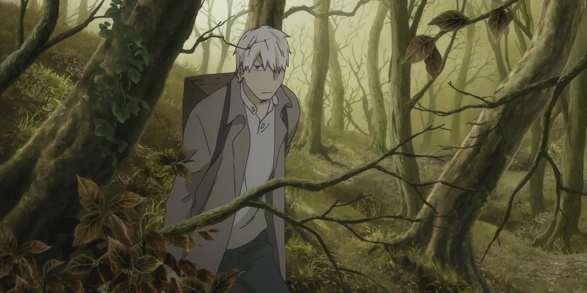 ginko of mushishi in the forest