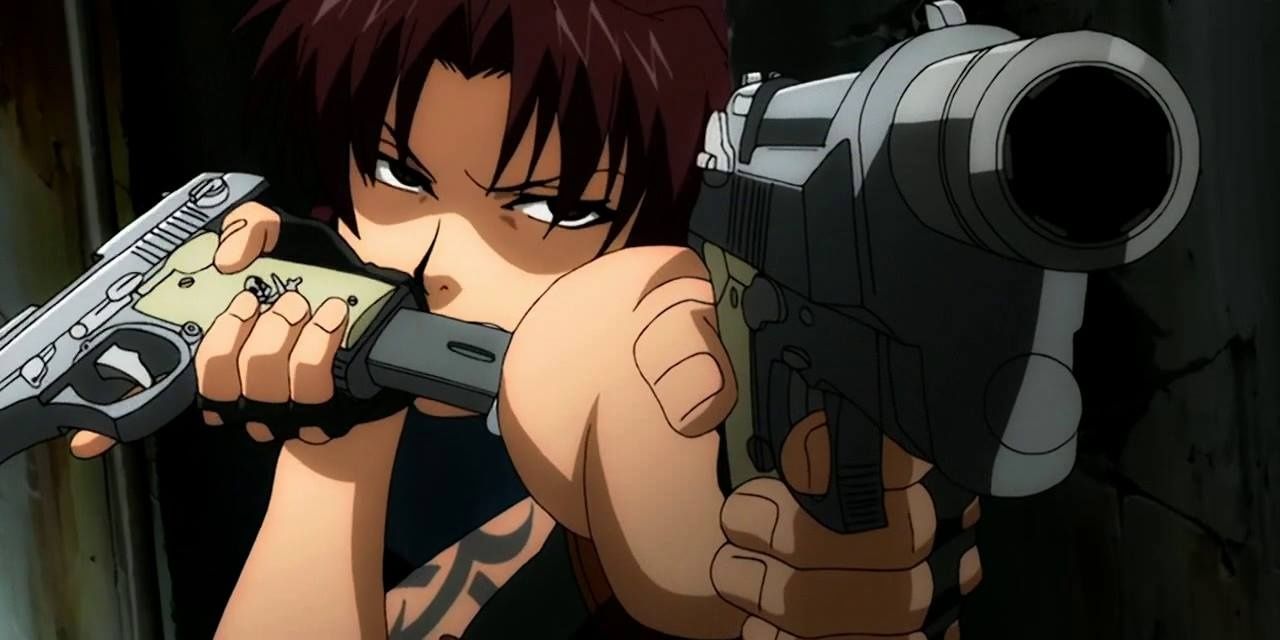 Revy pointing her guns in Black Lagoon.