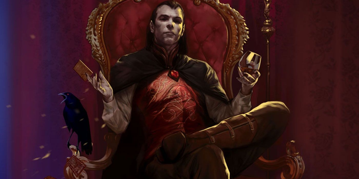 strahd von zarovich sitting on a throne in dnd