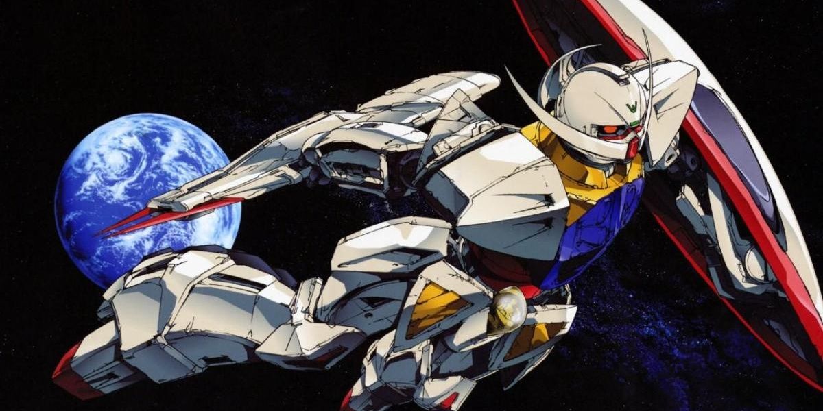 The Turn A Gundam flying through space.
