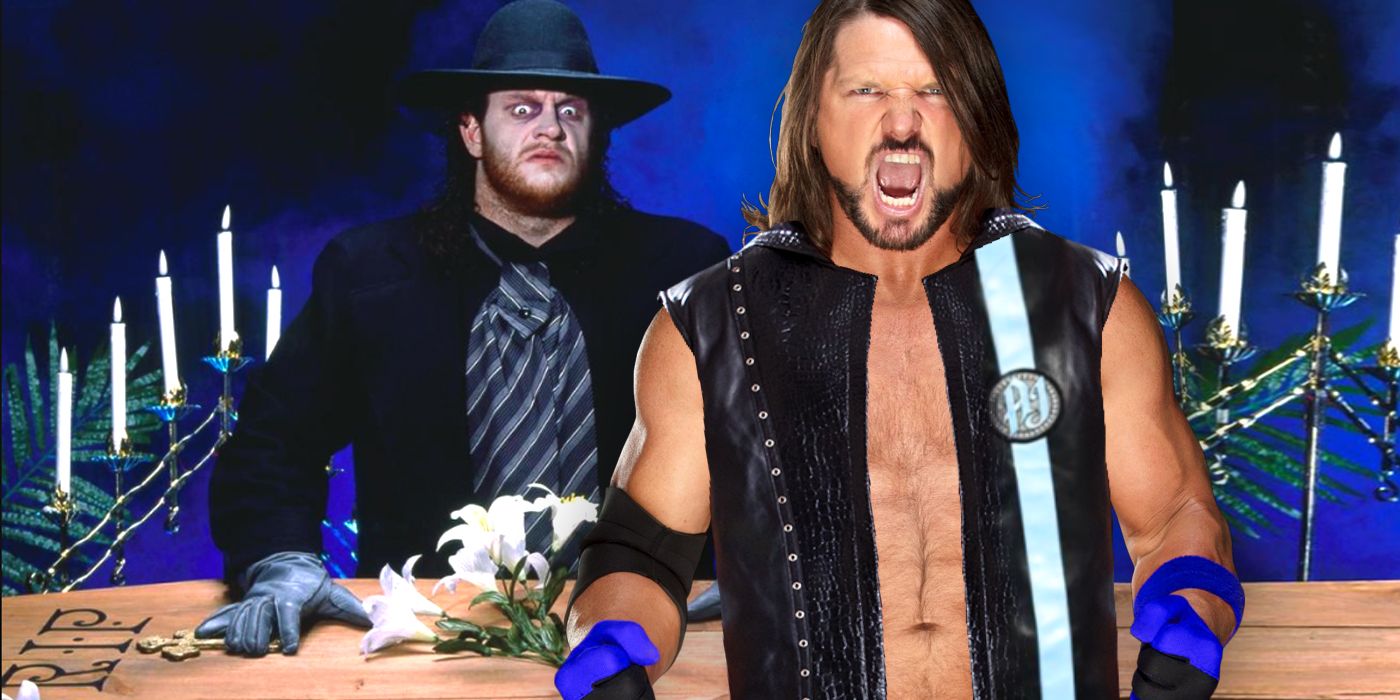undertaker AJ styles wwe casket match