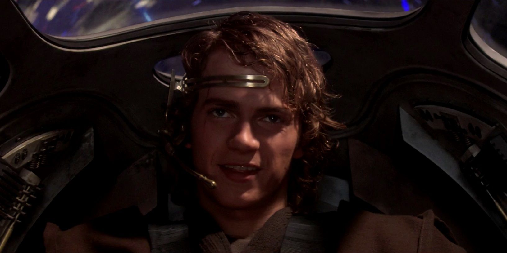 Anakin Skywalker in a space ship.