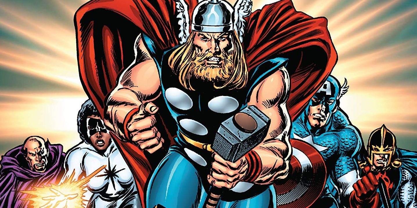 Thor, Captain Marvel II, Captain America, Doctor Druid, and Black Knight in Marvel Comics
