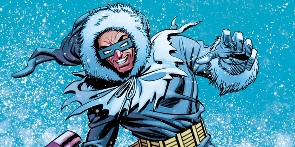 Captain Cold causing a blizzard in DC Comics