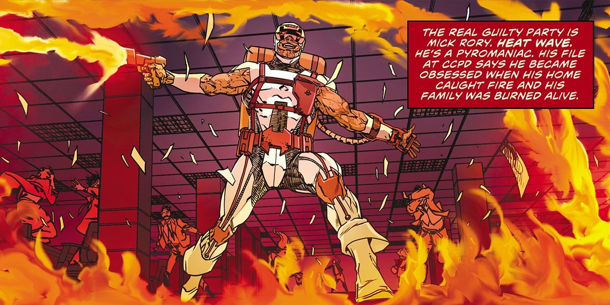 Heat Wave setting a fire in DC Comics