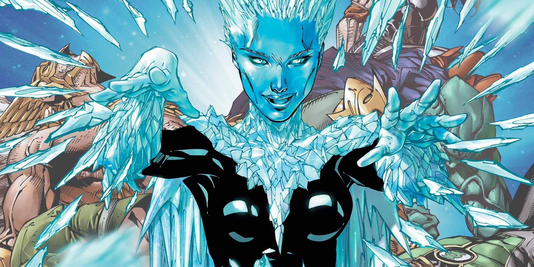 Killer Frost fires deadly icicles from her fingers in DC Comics.
