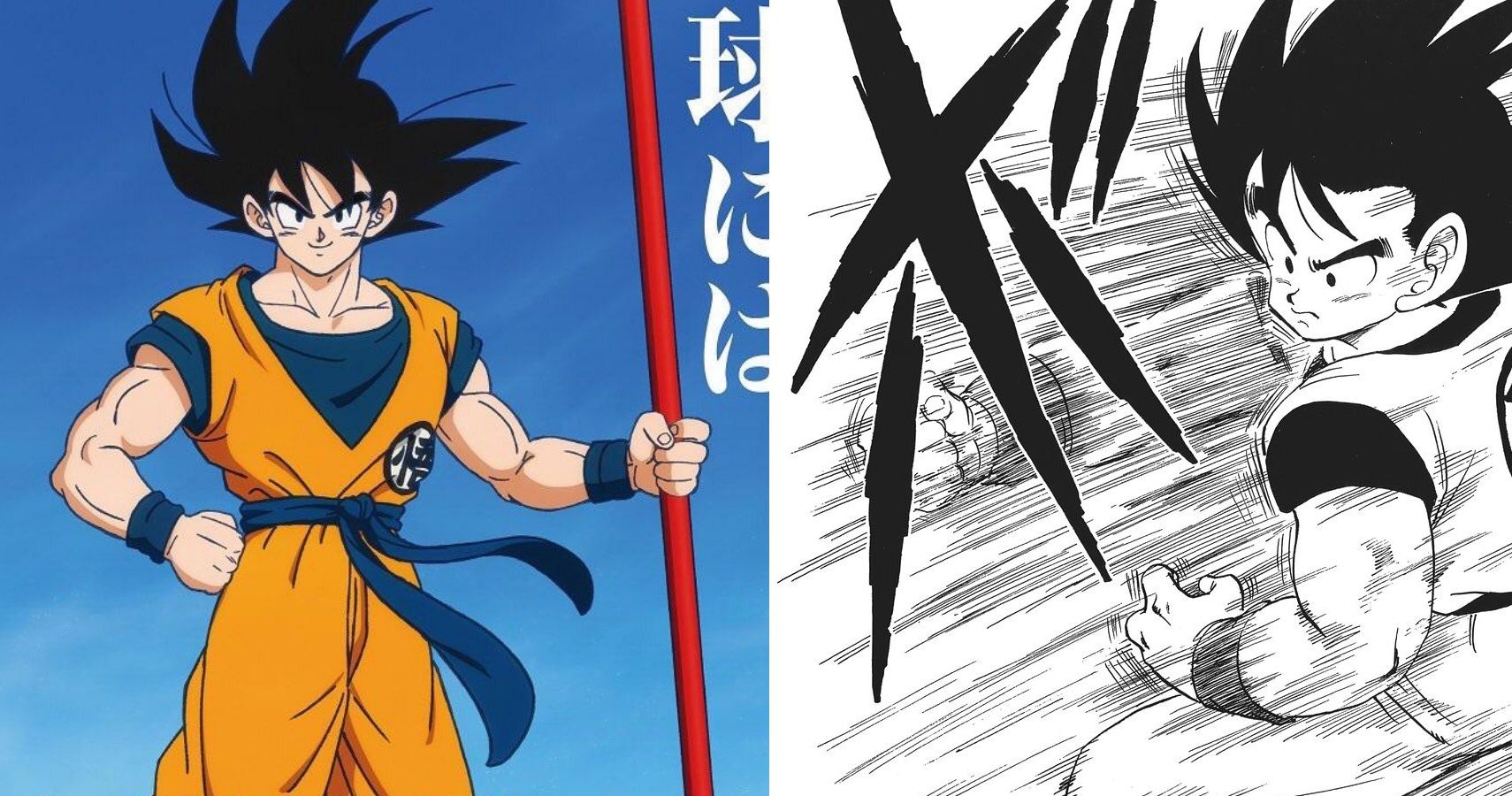 The male Saiyan fighting pose is reminiscent of Goku's more defensive tight  looking stance except the male saiyan cac has it more 