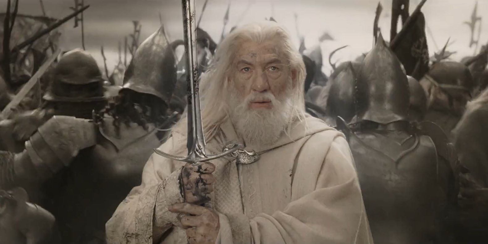 Gandalf the White Fighting With Glamdring at the Black Gates