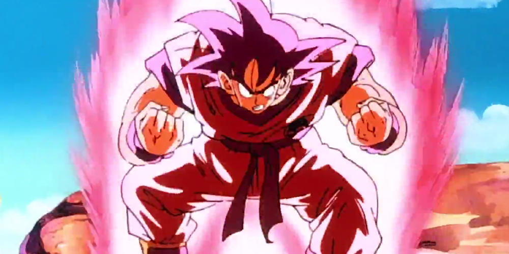 Goku enters Kaio-Ken state in Dragon Ball Z
