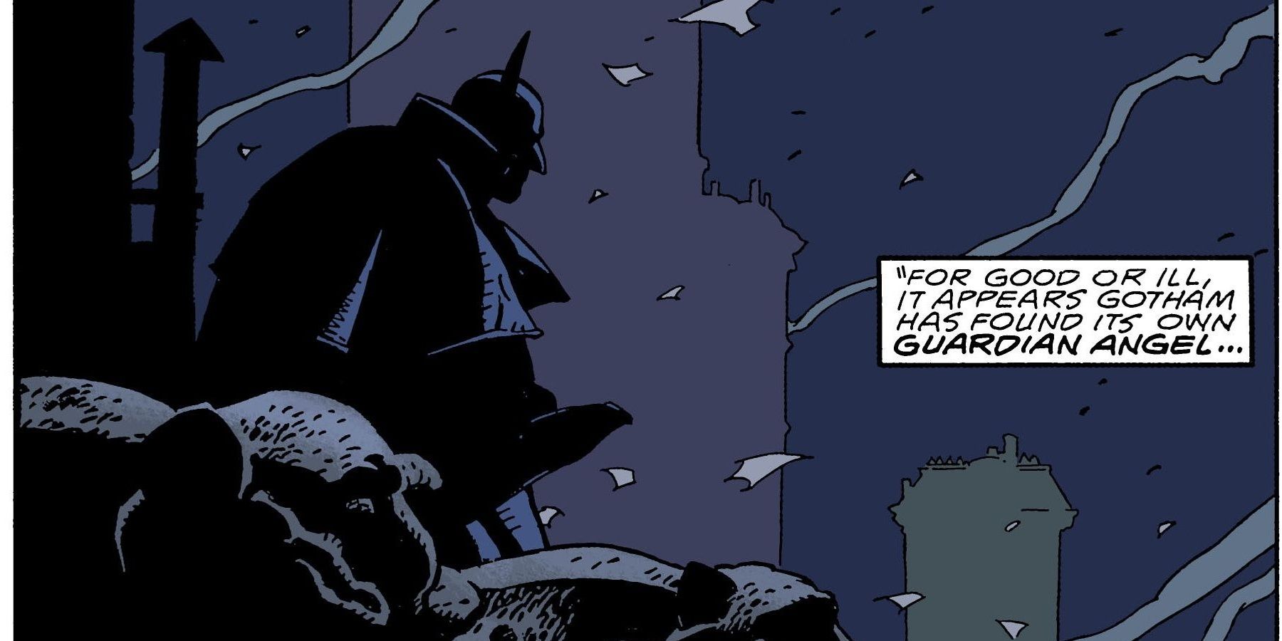 The Batman of DC Comics' Gothm By Gaslight enshrouded in shadow