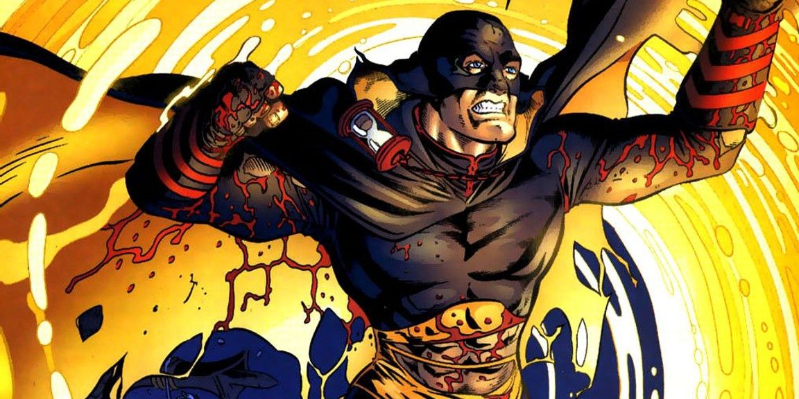 The second Hourman, Rick Tyler, battered but still fighting in DC Comics.