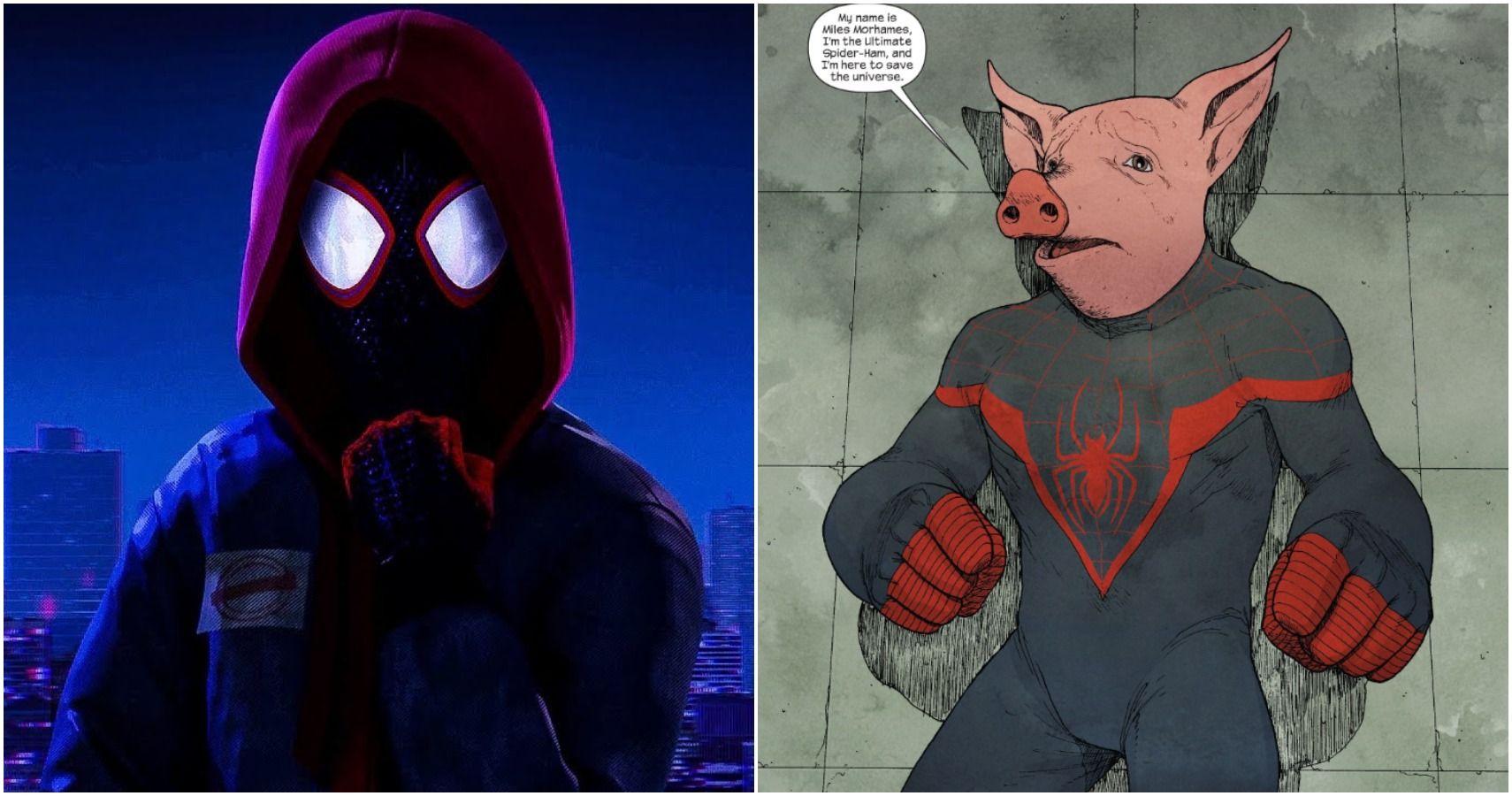 https://static1.cbrimages.com/wordpress/wp-content/uploads/2020/04/Into-the-Spiderverse-Miles-and-Ultimate-Spider-Ham.jpg