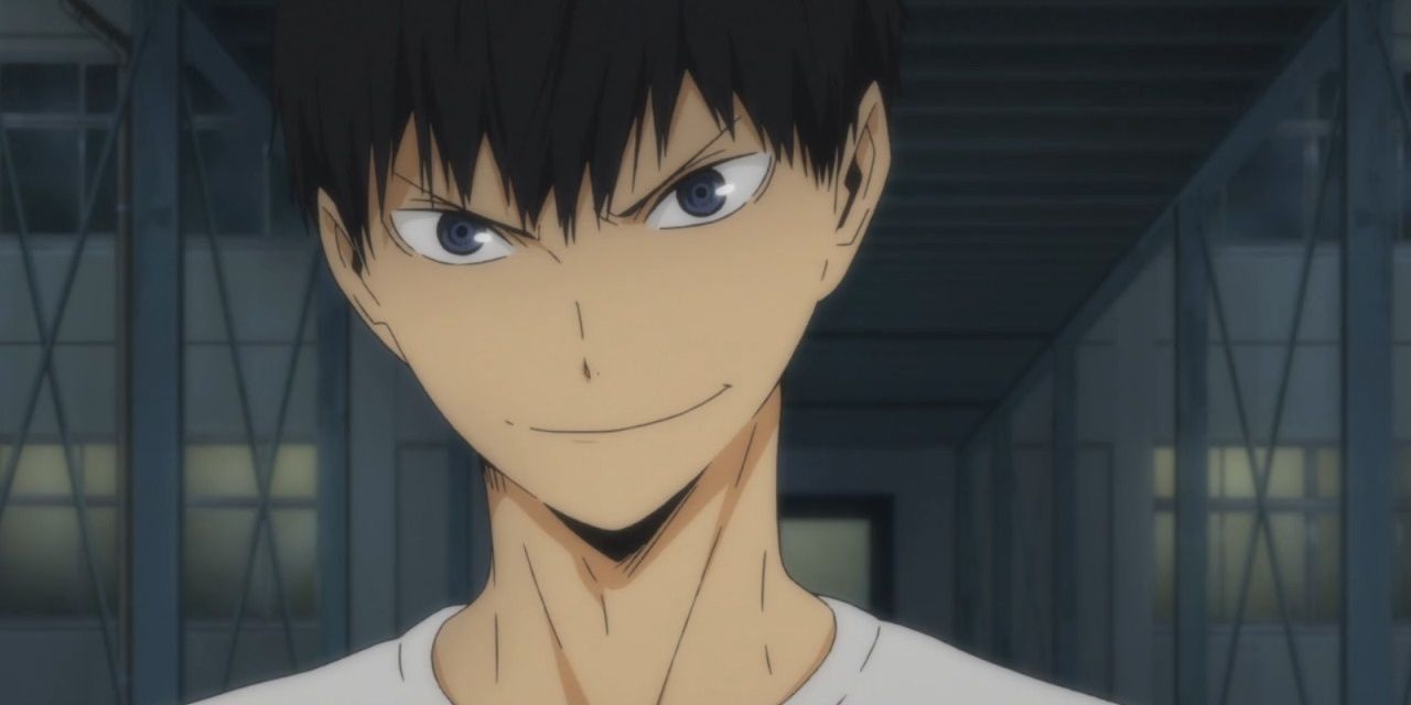 Kageyama smiling in Haikyuu!