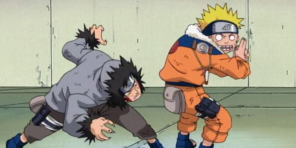 Kiba vs Naruto in the Chunin Exams