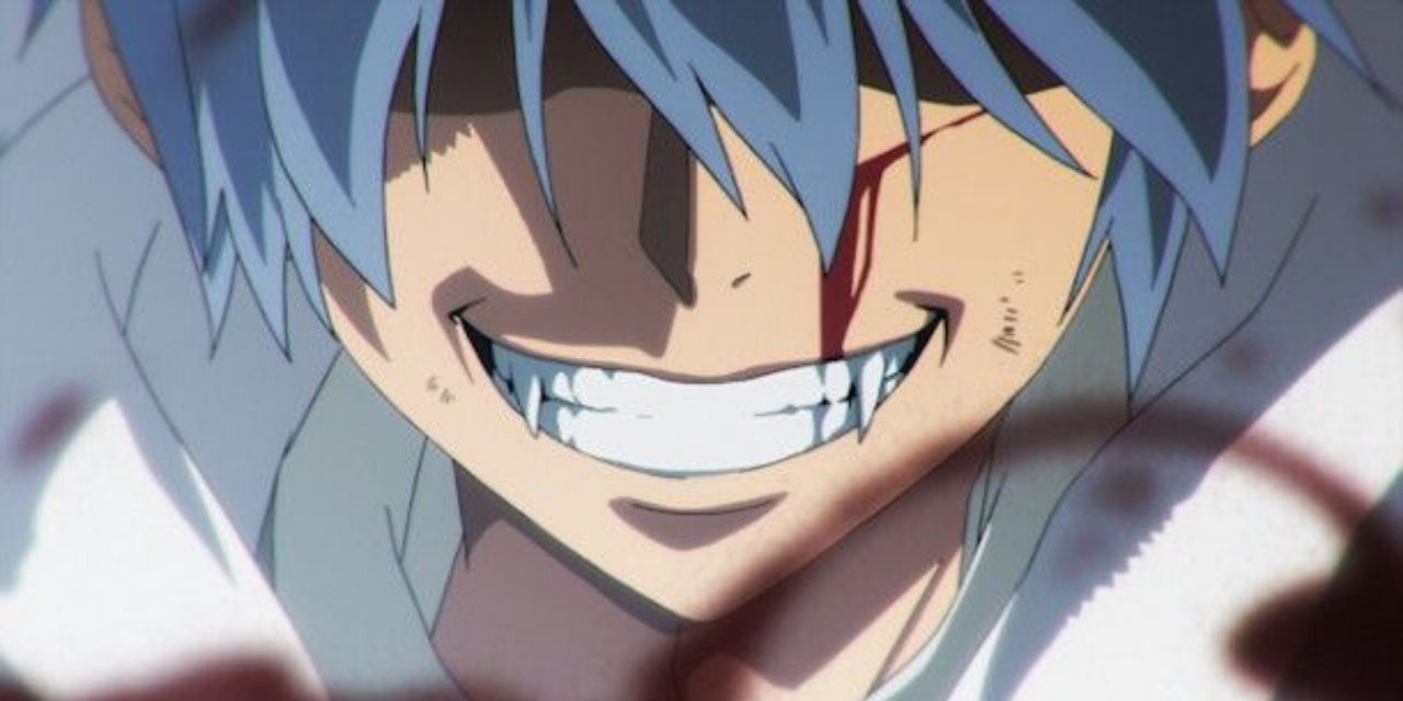 Kojou Akatsuki smiles in Strike The Blood