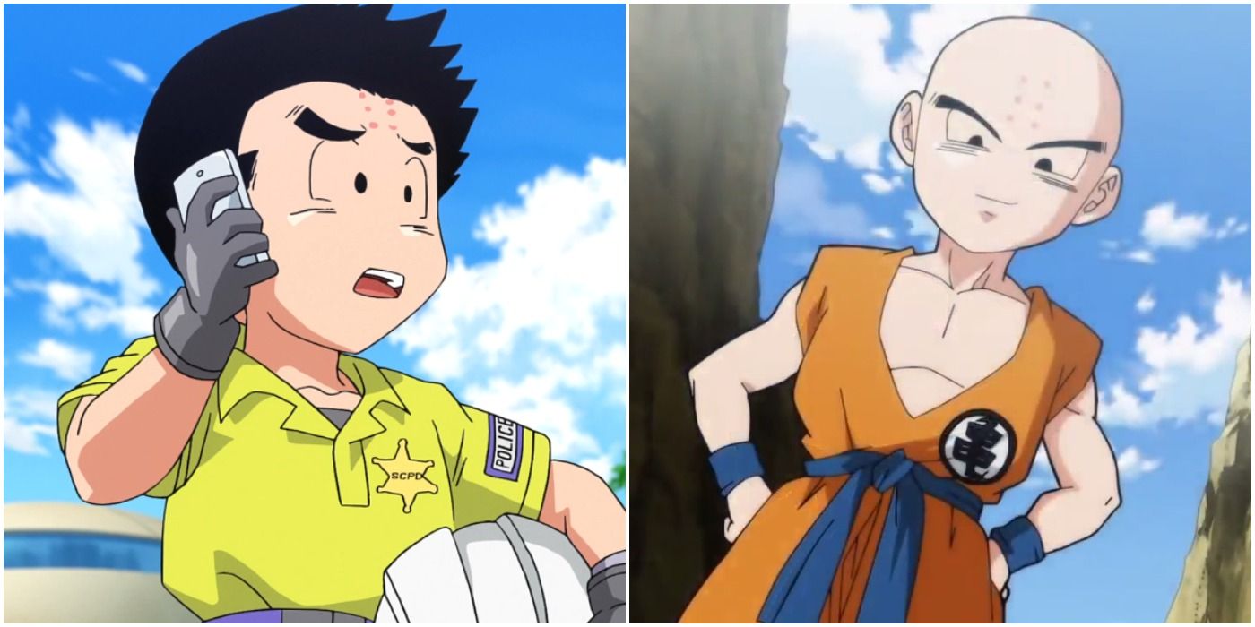Krillin with and without hair
