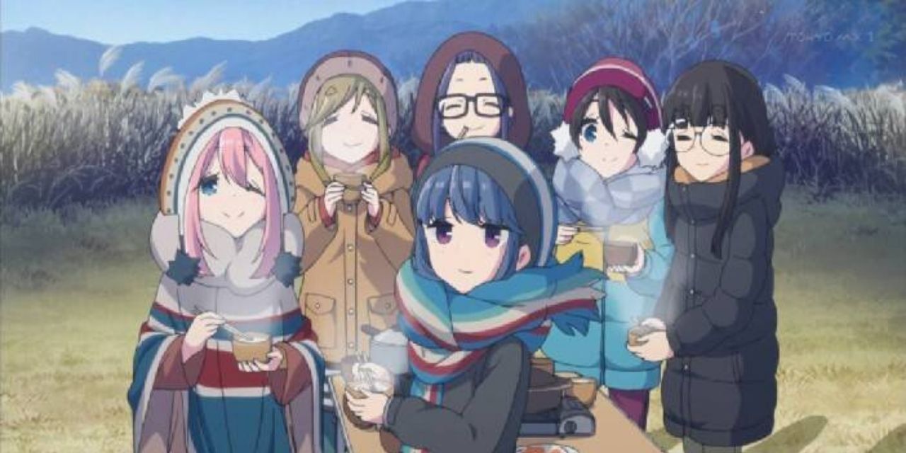 Laid-Back Camp cast.