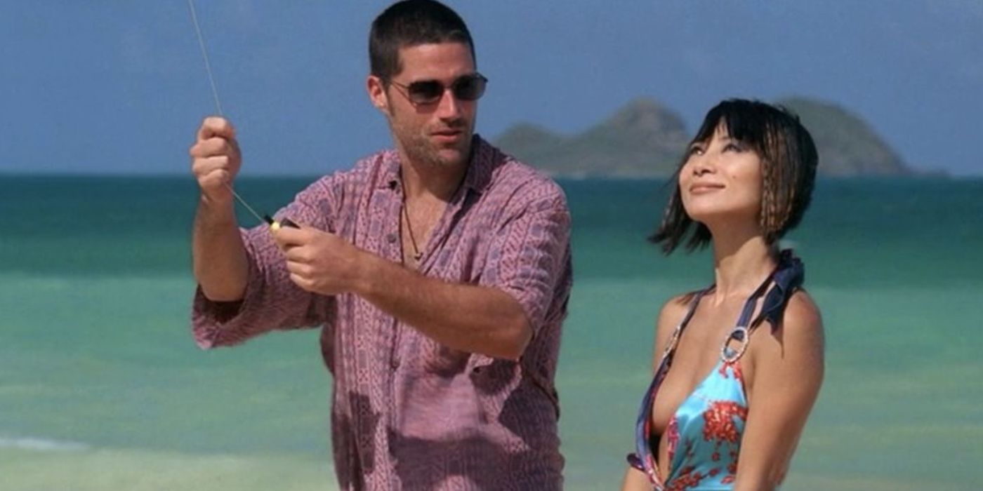 Zack on the beach with his love interest in Lost
