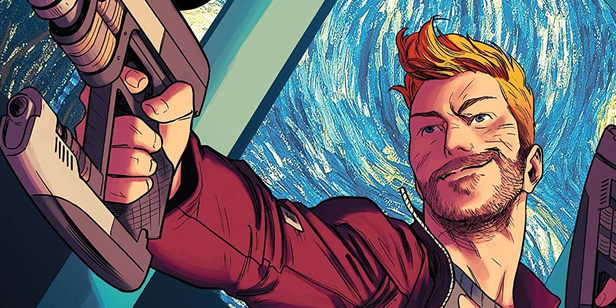 Peter Quill takes aim with his laser gun in Marvel Comics
