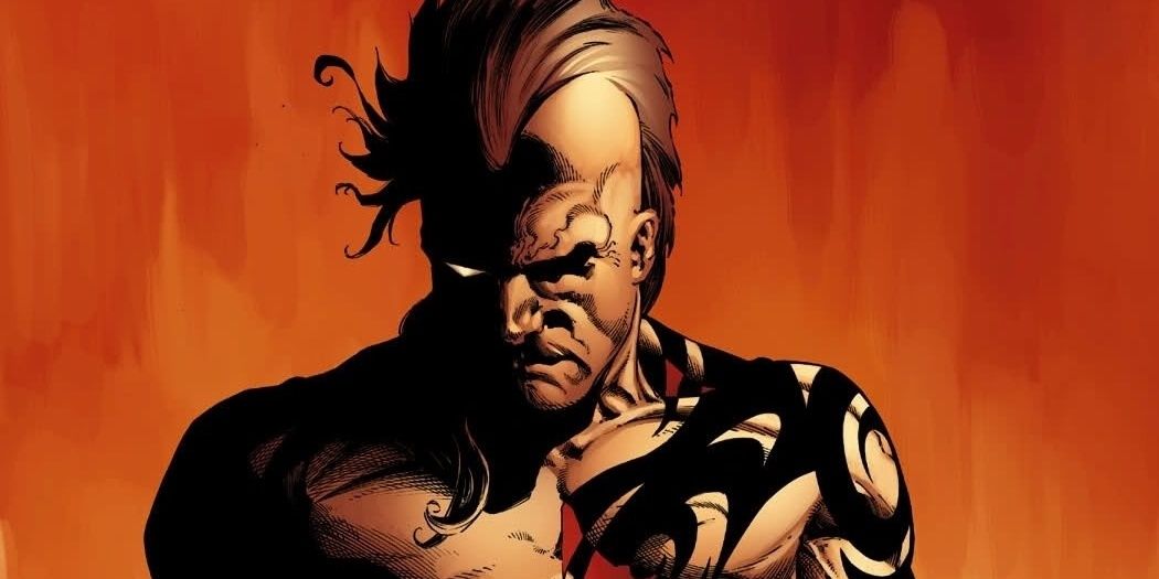 Daken stands in front of a wall of flames in Marvel Comics