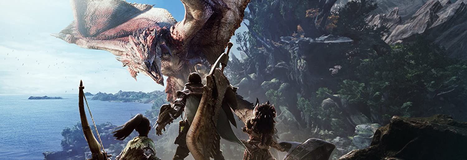 The player and their party facing off against a dragon in Monster Hunter 2